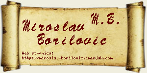 Miroslav Borilović vizit kartica